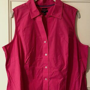 Talbots NWOT Hot Pink Wrinkle-Resistant Collared Blouse 14W